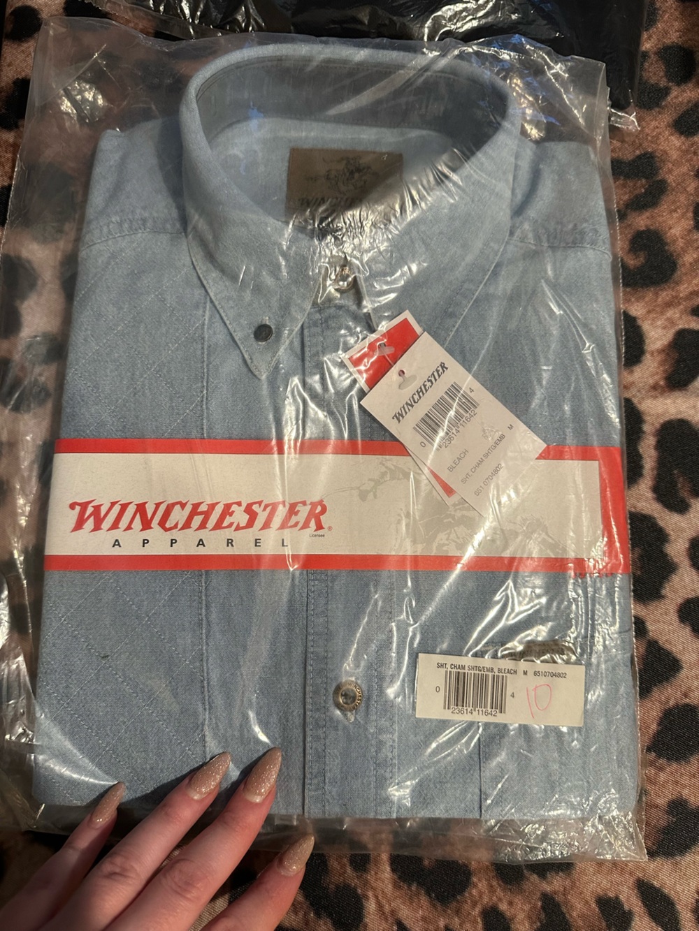 Winchester Men's Denim Long Sleeved Casual Button-Down Shirt
